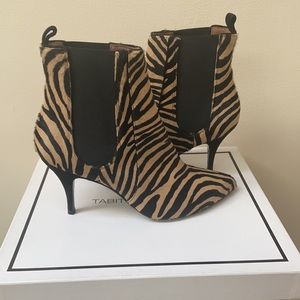 Tabitha Simmons zebra print calf booties size 40